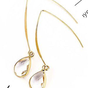 Clear Crystal & Goldtone Threader Earrings